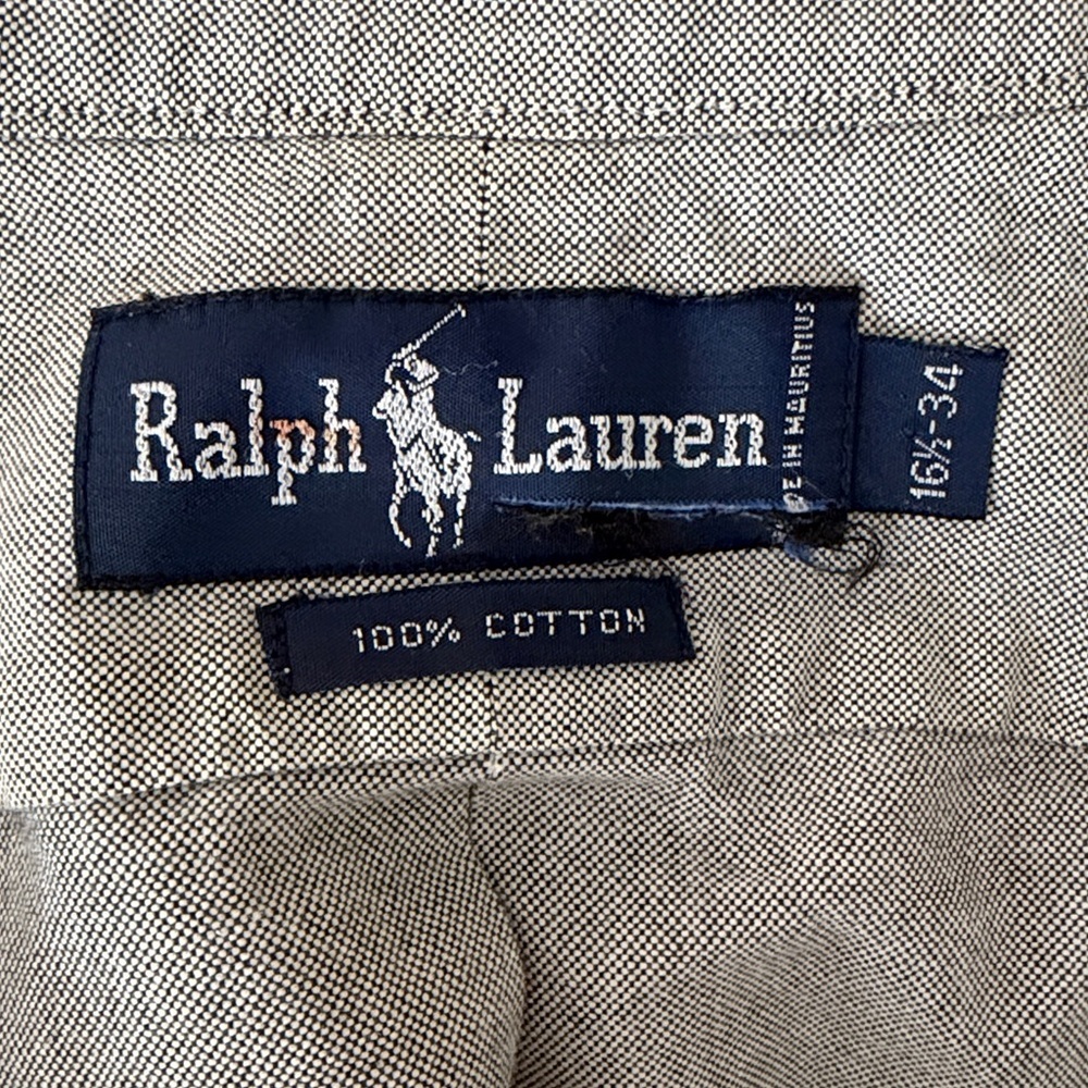 Polo Ralph Lauren Gray Oxford Button Down Shirt Men’s 16.5 Excellent condition - Picture 2 of 5
